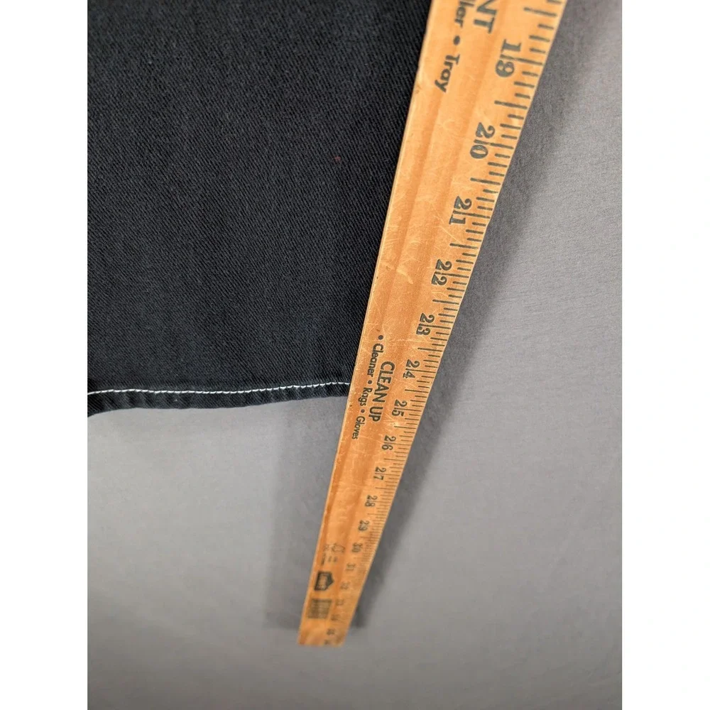 Empyre Mens Loose Fit Black Denim Jeans Skate Streetwear Size 28 Contrast Stitch